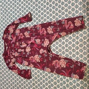 Tea collection Riko Wrap Neck Toddler Romper Dragon Floral Print Sz 18 24 Month